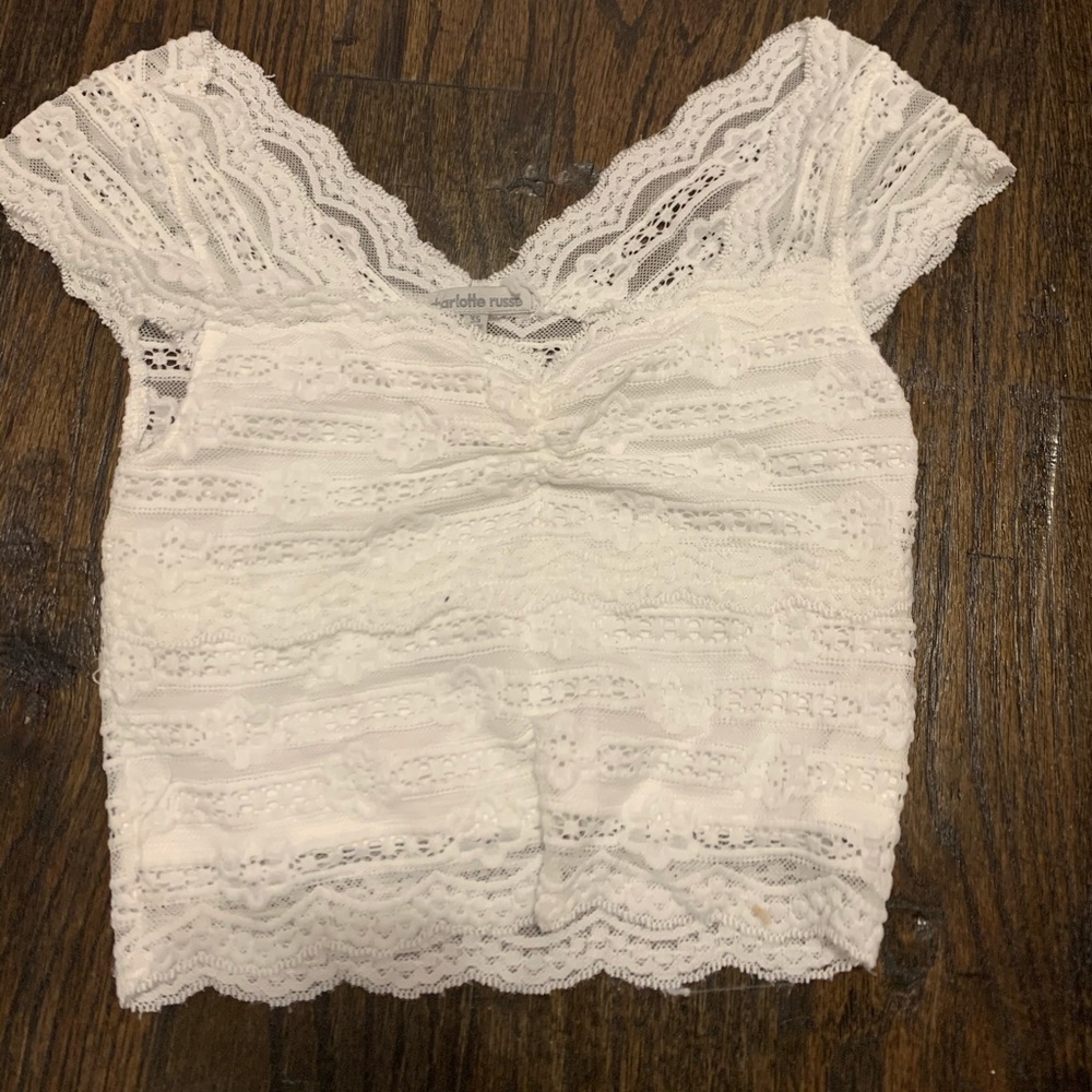 White Lace Crop Top